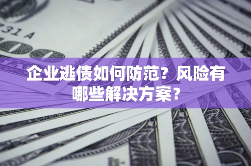 济南企业逃债如何防范？风险有哪些解决方案？